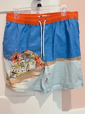 Boden men's shorts swim trunks island print size medium